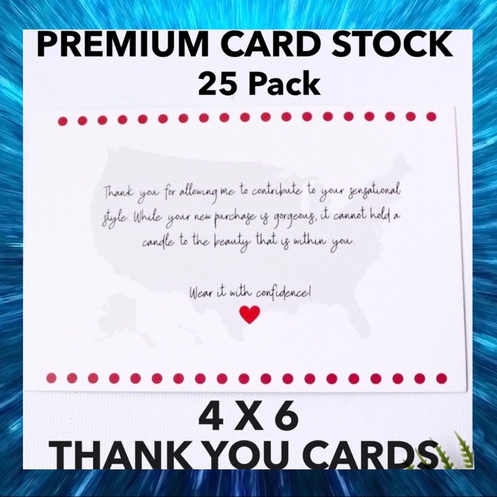 25 4X6 Confidence Thank You Cards PRICE IS FIRM - Picture 3 of 5